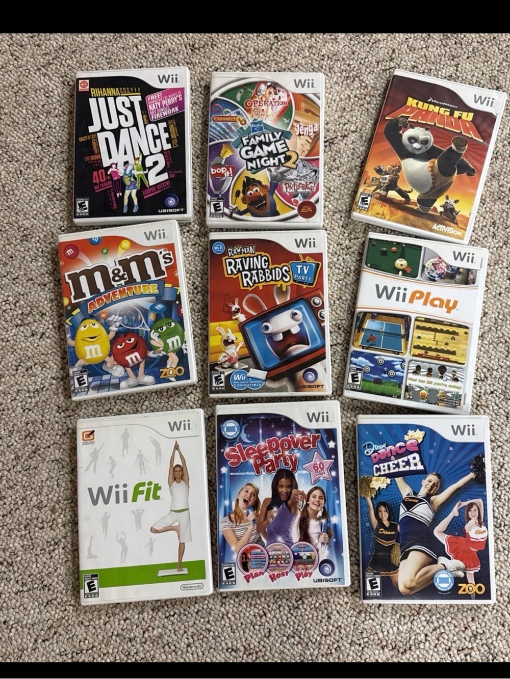 Nintendo Wii Game Bundle – White & Multicolor Cases